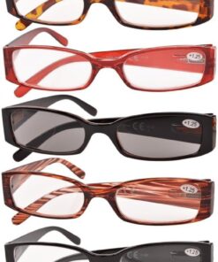 Eyekepper 5 Pairs Reading Glasses for Women Reading Inlcude Reader Sunglasses +1.25 Reading Eyeglasses 5 Pairs Mix 1.25 x 9 61QONbpjfL