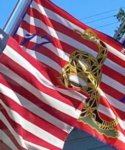 Alternative view of Custom-91Flag 3ft x 5ft First Navy Jack Don't Tread on Me 1776 Tea Party Flag by Ruffin