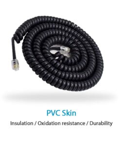 SHONCO Phone Cord Landline, 2 Pack Black Coiled Telephone Handset Cord 23 Ft Uncoiled / 3 ft Coiled Telephone Cord Line Wire Telephone Accessory balck(23ft) 12 61QOcUaj8dL