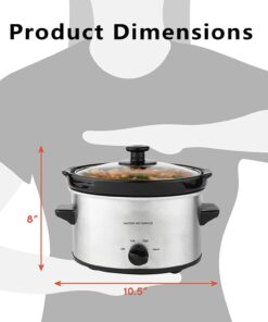 2-Quart Electric Oval Slow Cooker - Adjustable Temp, Entrees, Sauces, Stews & Dips, (Stainless Steel) 14 61QPlR cR1L