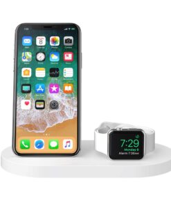 Belkin 3-In-1 Wireless Charging Station - Fast Wireless Charging For Apple Iphone 14, Iphone 13 & Iphone 12 Series & Apple Watch (All Series) - With Additional USB A Port For Multiple Devices (White) White Charging Dock 36 61QRFbpsnvL 1