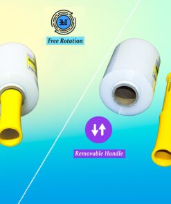 DIVISIONAL Mini Stretch Wrap Roll with Handle 5in x 1000ft Clear 80 Gauge Plastic Wrap Self Adhering Wrapping Moving Shipping Packaging Stretch Film Pallet Film 1 21 61QRW0e4CL