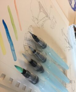 Pentel Arts Aquash Water Brush Assorted Tips, 4 Pack Carded (FRHBP4M), White, Small 4 Pack Assorted 33 61QSeJdKVUL