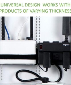 Legrand - OnQ Universal Wall Mounting Plate, Secure Devices in Structured Media Enclosure, Cable Management Box, 2 Velcro Hook and Loop Straps, Recessed Media Box to Organize Cable, Black, 36489601 Half Width Universal 15 61QTuIdXGoL