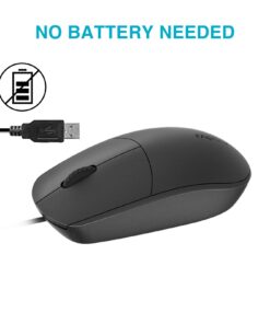 Rapoo N100 Wired Mouse, Black 3-Button USB Wired Computer Mouse for Mac PC 12 61QUOrFlO L