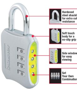 Master Lock Resettable Combination Locker Lock, Lock for Gym and School Lockers, Colors May Vary 1 Pack 31 61QY0h8pLlL