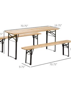 Outsunny 6' Portable Picnic Table and Bench Set, Outdoor Wooden Folding Camping Dining Table Set for Patio Garden Outdoor Activities 20 61QYCaNbYS 1