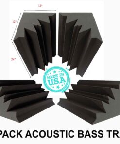 Set of 4 - Acoustic Foam Acoustic Studio Soundproofing Corner Wall 12" X 12" X 24" - Color: Charcoal 8 61QYoLd20QL