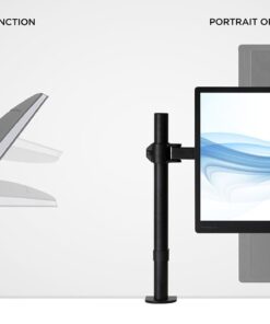 Mount-It! Single Monitor Arm Mount | Desk Stand | Full Motion Height Adjustable Articulating Tilt | Fits 19 21 24 27 29 30 32 Inch VESA 75 100 Compatible Computer Screen | C-Clamp and Grommet Base 35 61QYr6Hg60L