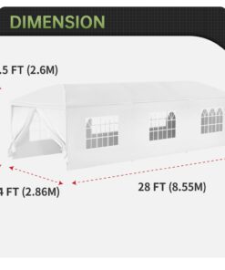 FDW 10x30 Party Tent Wedding Patio Gazebo Outdoor Carport Canopy Shade with Side 8 Removable Walls 10'x30' Party Tent 32 61QZSi96ZiL
