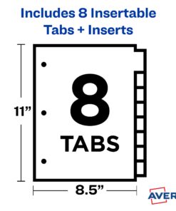 Avery Plastic 8-Tab Binder Dividers, Insertable Multicolor Big Tabs, 1 Set (11901) 19 61Qc Jw2WzL