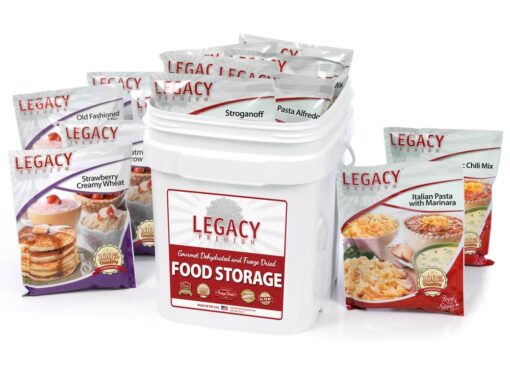 Survival Food Storage - 60 Large Servings - Freeze Dried Meal Assortment - 18 Lbs - Emergency Preparedness Supply Kit - Dehydrated Breakfast, Lunch & Dinner - Camping, Hiking Too