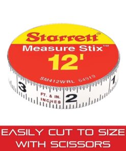 Starrett Tape Measure Stix with Adhesive Backing - Mount to Work Bench, Saw Table, Drafting Table - 1/2" x 12', English Metric, Right-Left Reading - SM412WRL White 24 61QciNrWi0L