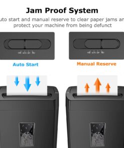 Bonsaii 12-Sheet Cross Cut Paper Shredder, 5.5 Gal Home Office Heavy Duty Shredder for Paper, Credit Card, Mails, Staples, with Transparent Window, High Security Level P-4 (C275-A) 1 2 Sheet 5-Minute 23 61QeHsMfoQL
