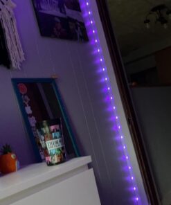 Nexillumi 100 ft LED Lights for Bedroom Music Sync Color Changing RGB LED Strip Rope Lights General Remote, 5050 RGB LED Light Strips(APP+Remote+Mic) 100 Feet 48 61QeJsXGEBL