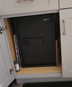 Amazon Basics Steel Home Security Electronic Safe with Programmable Keypad Lock, Secure Documents, Jewelry, Valuables, 1.8 Cubic Feet, Black, 13.8"W x 13"D x 19.7"H 34 61Qiq6QFyXL