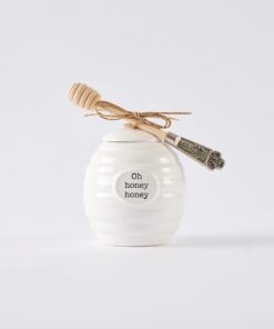 Mud Pie Honey Pot Serving Set, 4x3, White 23 61Qj8JN6dzS