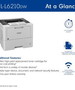 Brother HL-L6210DW Business Monochrome Laser Printer with Large Paper Capacity, Wireless and Gigabit Ethernet Networking, Low-Cost Printing, Advanced Security Features and Mobile Printing New Model: HL-L6210DW 27 61QjtFsF32L