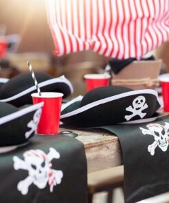 Super Z Outlet Black Polyester Pirate Theme Loot Treasure Backpacks Bags with Drawstring Closure & Skull Design for Birthday Party, Children Event Decoration, Favors, Toy Goody Gifts (12 Pack) 11 61QkoUEJ1vL