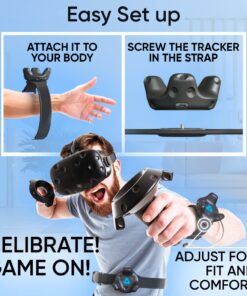 Alternative view of Skywin VR Tracker Belt and Strap Bundle for HTC Vive System Pucks - Adjustable Hand Straps Waist Full-Body Tracking in Virtual Reality (1 2 Straps) 1 Belt 2 Hand Strap Belt & Hand Strap