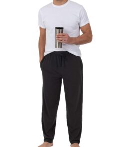 Fruit of the Loom Men's Extended Sizes Jersey Knit Sleep Pajama Lounge Pant (1 & 2 Packs) Large Black 11 61QomN7OznL