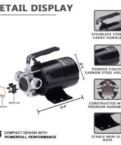 EXTRAUP 115Volt 330 GPH Portable Low Suction Electric Water Transfer Removal Utility Pump With Suction Hose Kit w/o switch 11 61Qph5vOI L