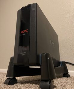 Computer Tower Stand, HUANUO CPU Holder Desktop Stand Desktop ATX-Case Mobile Cart Holder Adjustable Width with 4 Caster Wheels, Fits Most Computer Cases Under Desk, Black 19 61QqIe29jYL