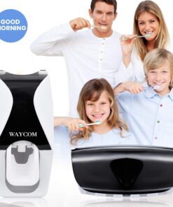 WAYCOM Dust-Proof Toothpaste Dispenser Toothpaste Squeezer Kit (Black) Black 22 61QqLoS2LwL
