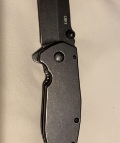 CRKT Squid Folding Pocket Knife: Compact EDC Straight Edge Utility Knife with Stainless Steel Blade and Framelock Handle Black Stonewash 43 61QsXMtiEmL