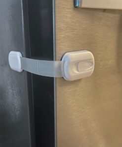 Child Safety Strap Locks (4 Pack) for Fridge, Cabinets, Drawers, Dishwasher, Toilet, 3M Adhesive No Drilling - Jool Baby 4 Count (Pack of 1) 27 61QsjqVTjXL 1