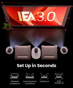 NEBULA Mars 3 Air GTV Projector - Netflix Officially Licensed, 400 ANSI-Lumen Brightness, Native 1080P, Dolby Digital Sound,150-Inch Picture, Built-In Battery for 2.5 Hours of Playtime Anywhere. 13 61QsoySLaOL