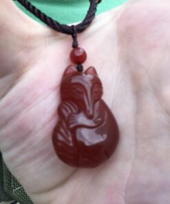 COOLSOME Women's Red Agate Fox Queen Pendant Necklace Grounding Stone Protection 33 61QtLsw0JlL