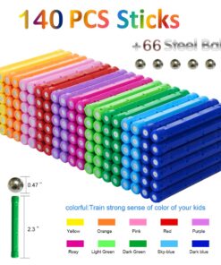 Alternative view of Veatree 206Pcs Magnetic Building Sticks Blocks Toys, Magnet Educational Toys STEM Toys for Kids and Adult, 3D Non-Toxic Building Toy with Storage Bag 206pcs/Multicolored
