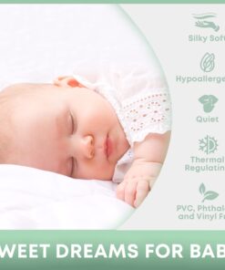 Waterproof Crib Mattress Protector | Toddler Mattress Cover 52” x 28” | Baby Crib Mattress Protector Pad Waterproof | Crib Mattress Cover | Crib Liner Bamboo Jacquard | Quiet Protector by iLuvBamboo Crib (52" x 28") 13 61QuCFNdi L