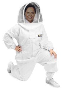 Honey Keeper Professional Cotton Full Body Beekeeping Suit with Self Supporting Veil Hood - Large 10 61QuhTGl2TL