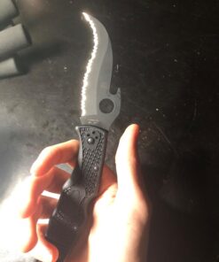 Spyderco Matriarch 2 Signature Knife with Emerson Opener and 3.57" VG-10 Black Reverse S Blade - SpyderEdge - C12SBBK2W Emerson Opener - Black Blade 25 61QvU91vxwL