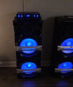 Donner Bluetooth 5.0 Stereo Audio Amplifier Receiver, 4 Channel 440W Peak Power Home Theater Stereo Receiver with USB, SD, FM, 2 Mic in Echo, RCA, LED, Speaker Selector for Studio, Home - MAMP5 26 61Qwu4M1MoL