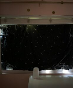 Amazon Basics Portable Travel Window Blackout Curtain Shades with Suction Cups-Black, 1-Pack, 78 by 50 inches - 1 Pack, Moon and Stars 36 61QxBlH5ABL