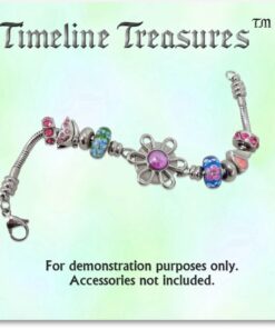 Timeline Treasures Charm Bracelet for Women, Fits European Bead Charms, Snap Button, 7.5 Inch 7.5 Inches (19 cm) 16 61R13r4JUUL