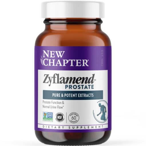 New Chapter Prostate Supplement Zyflamend Prostate with Saw Palmetto + Pumpkin Seed Oil + Turmeric for Prostate Health Vegetarian Capsule, 60 Count 60 Count (Pack of 1)