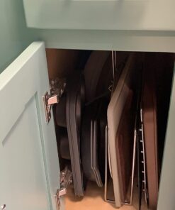 Rev-A-Shelf U-Shaped Wire Tray Divider Bakeware Cookie Sheet Organizer for Wall or Base Kitchen Cabinets for Face Opening of 3.25" Chrome, 596-10CR-52 1 Pack 47 61R62YRglbL