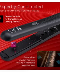 HSI Professional Ceramic Tourmaline Ionic Flat Iron Hair Straightener with Glove, Pouch and Travel Size Argan Oil Leave in Hair Treatment 38 61R6pyP3rtL