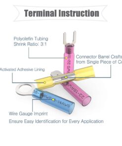 810PCS Heat Shrink Connectors - Sopoby Electrical Wire Connectors Crimp Connectors - Insulated Automotive Marine Wire Terminal Kit - Ring Fork Hook Spade Butt Splices 810PCS Heat Shrink Connector Kit 10 61R7HHAHJHL