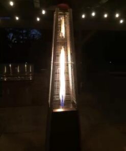Hiland HLDSO1-WGTHG Pyramid Glass Tube Propane Patio Heater w/Wheels, 40,000 BTU, Hammered Bronze 45 61RDclFT8LL