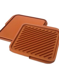 Alternative view of Gotham Steel This Classic Nonstick Double Grill Griddle Pan, Brown Reversible with Ti-Cerama Coating, Perfect for BBQs and More – As Seen on TV, lARGE