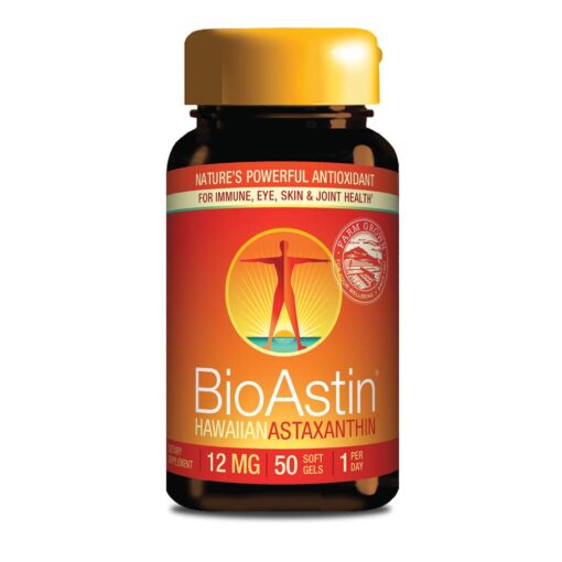 Nutrex Hawaii, BioAstin Hawaiian Astaxanthin 12 mg, Boosts Immunity and Supports Eye, Skin and Joint Health, 50 Count 12mg Original 50 Count (Pack of 1)