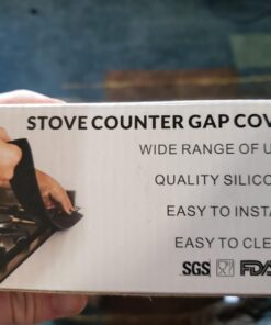 DSYJ Silicone Stove Gap Covers 2 Pack, Heat Resistant Oven Gap Filler Seals Gaps Between Stovetop and Counter, Easy to Clean (25 Inches, Black) 38 61REvDQ GL