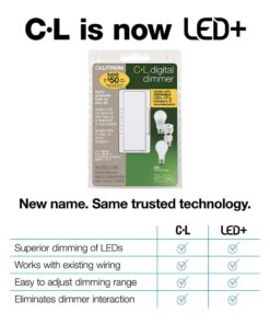 Alternative view of Lutron Maestro LED+ Dimmer Switch for Dimmable LED, Halogen and Incandescent Bulbs, 150W/Single-Pole or Multi-Location, MACL-153M-WH, White 1 Pack