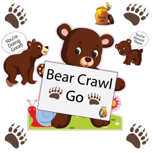 Bear Crawl School & Classroom Sensory Path Kit – with 16 Custom Vinyl Decals