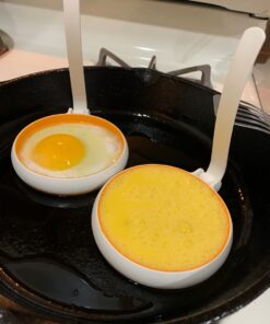 STIRLEX 4-inch Silicone Fried Egg Rings Set, 4-pack, Round Mold for Pancakes, Breakfast Sandwich, Nonstick 39 61RGBIv8OxL